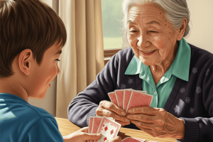 abuela jugando