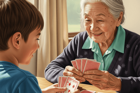abuela jugando